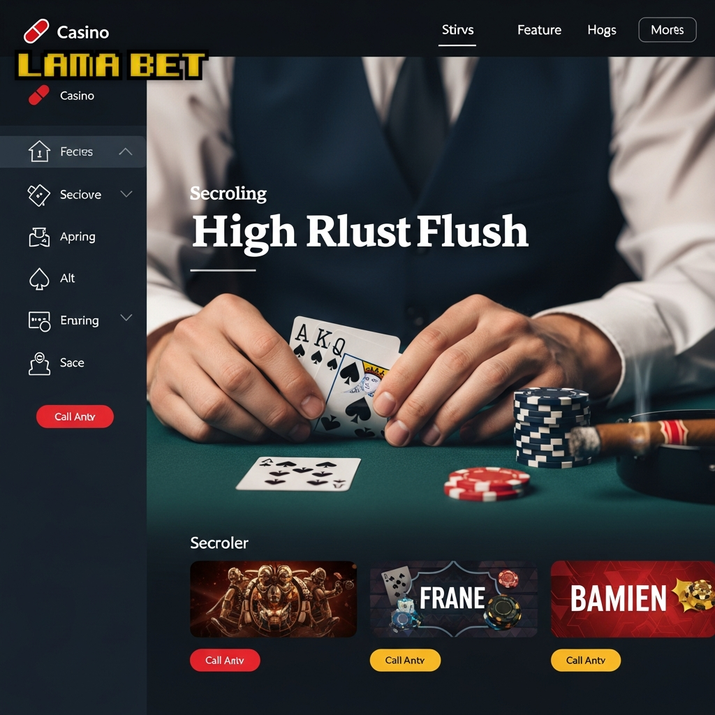 Lamabet casino game categories including slots, poker and live tables